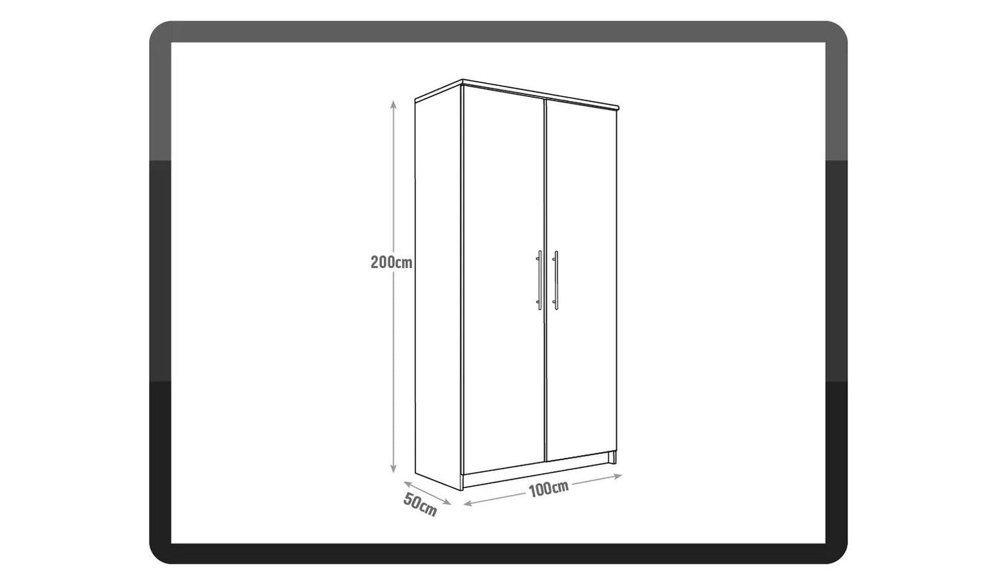 Normandy Large 2 Door Wardrobe - Grey